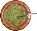 Spaghetti, mit Pesto